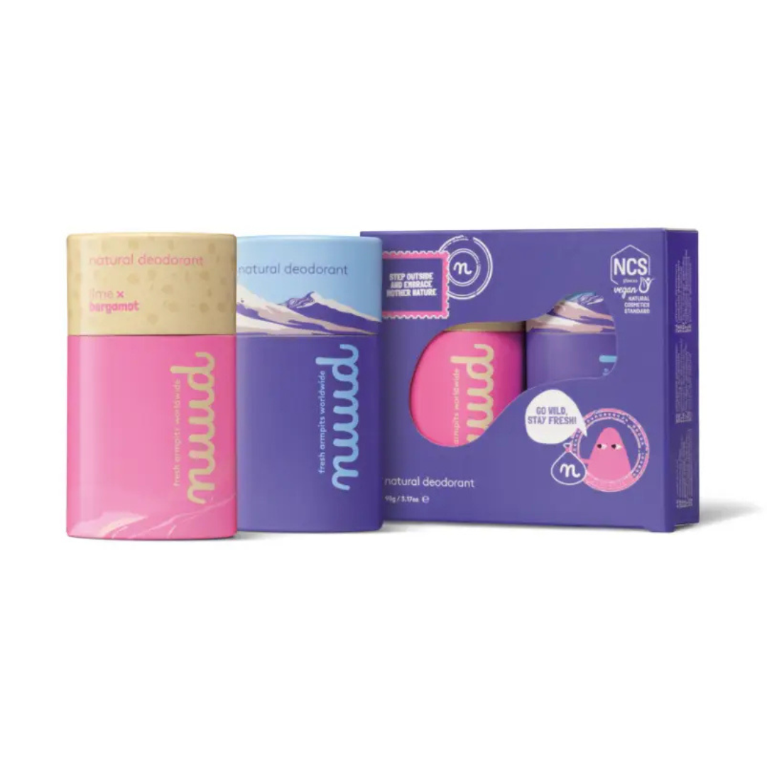 Adventure Stick 2 Pack · Desodorante Natural con Microplata y Óxido de Zinc · nuud · 2 x 45 gr