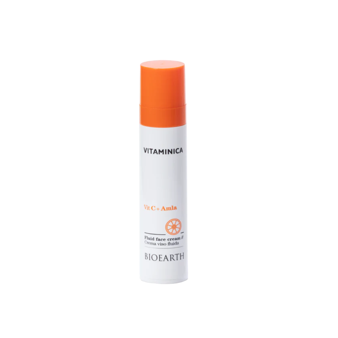 Crema Facial Fluida · Vitamina C + Amla · Bioearth Vitaminica · 50 ml