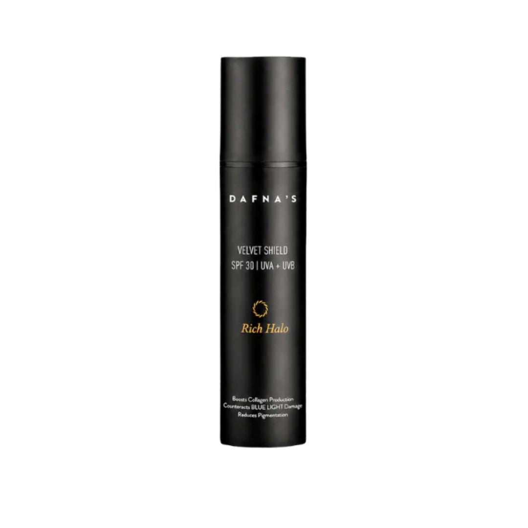 Velvet Shield SPF 50 Rich Halo · Protección solar física luminosa · Dafna's · 50 ml