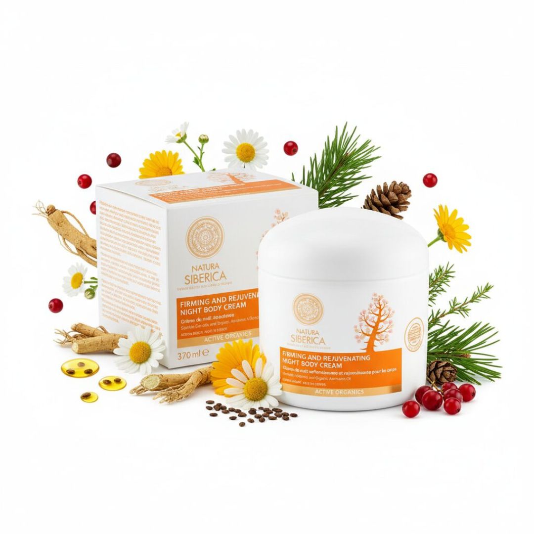 Crema de Noche Corporal Firmeza y Rejuvenecimiento · Amaranto y Ginseng · Natura Sibérica · 370 ml