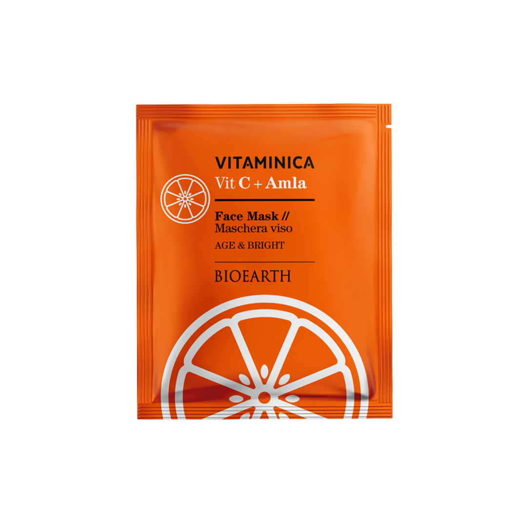 Mascarilla Facial Vitamina C + Amla Age & Bright de Bioearth Vitaminica, 15 ml