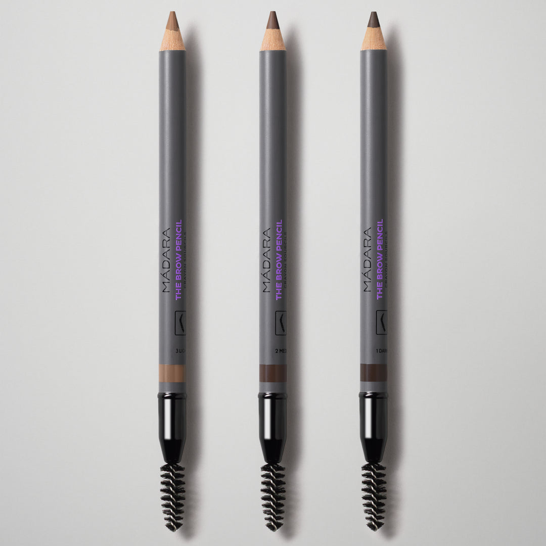 Los tres tonos del lápiz de cejas The Brow Pencil de Mádara