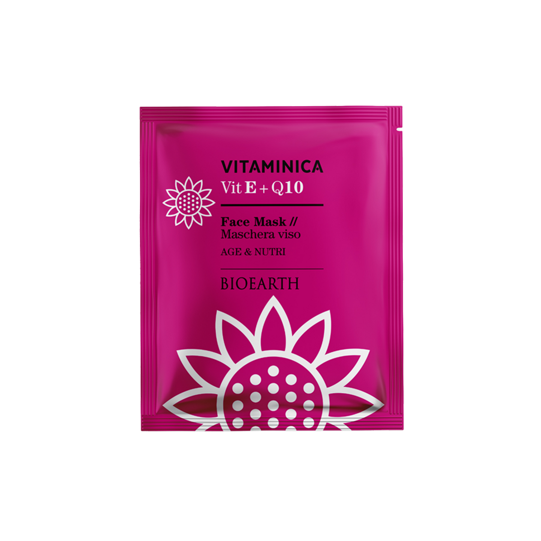 Mascarilla Facial Vitamina E + Q10 Age & Nutri de Bioearth Vitaminica, 15 ml