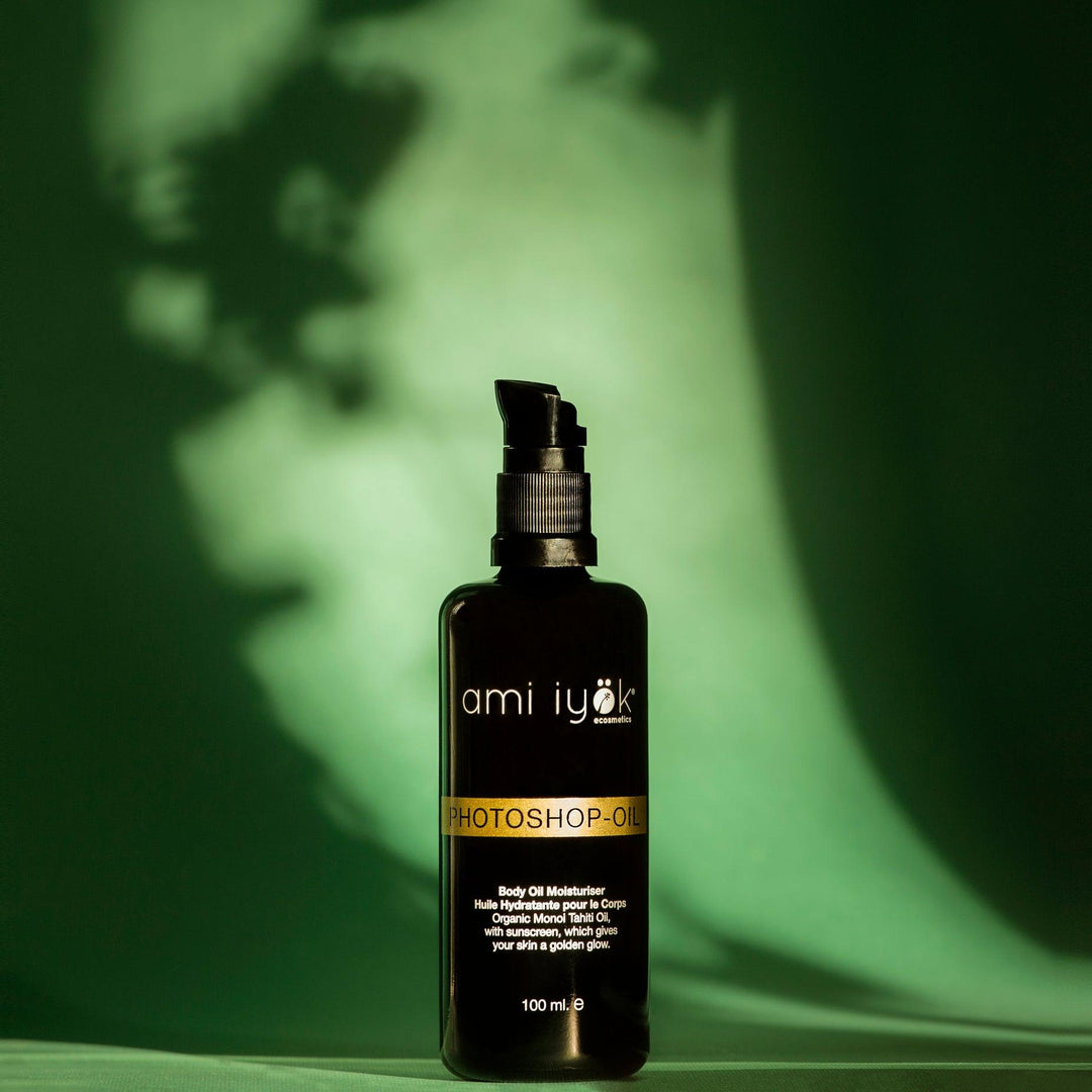 Photoshop Oil de Ami Iyök, aceite corporal iluminador con monoi de Tahití