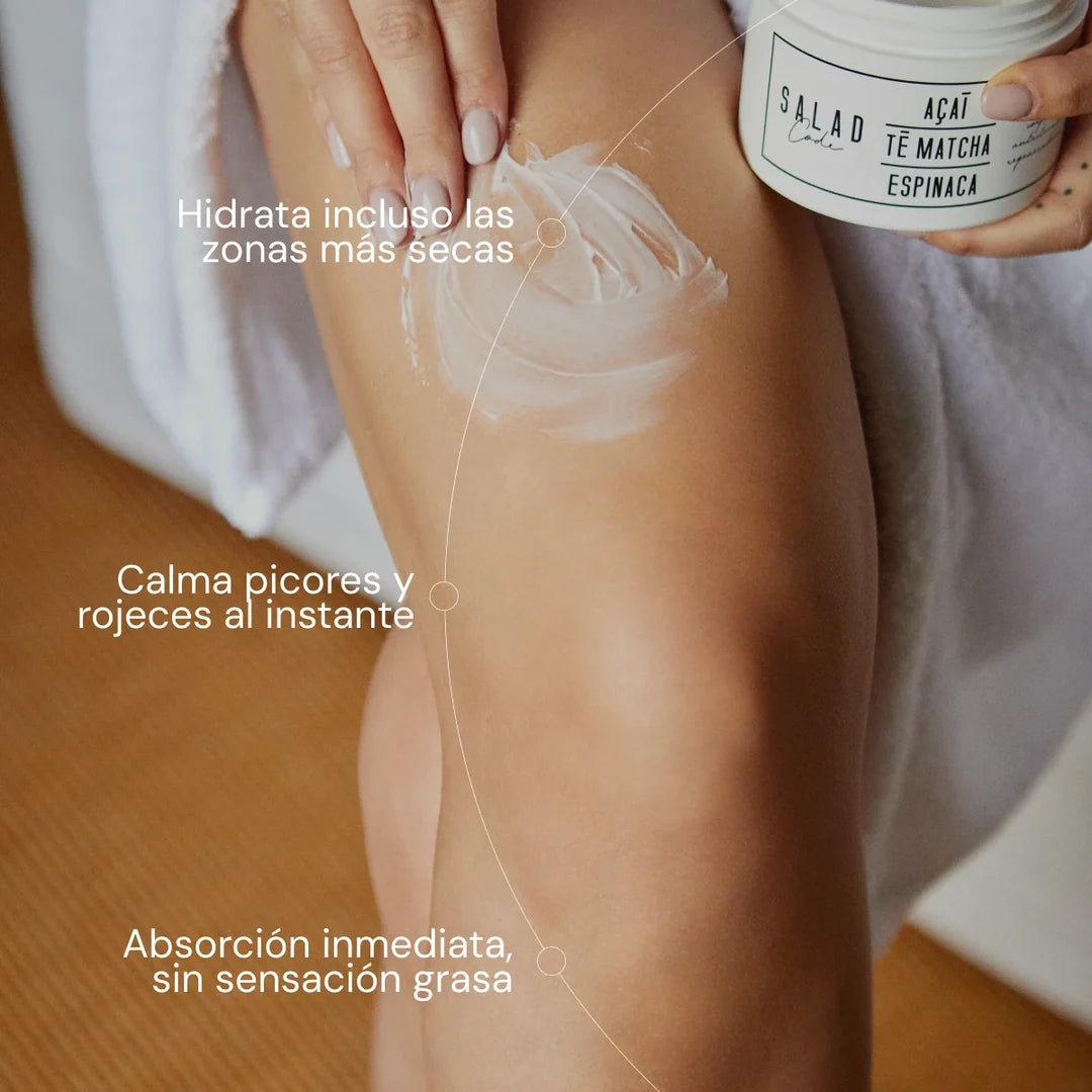 Textura de la crema corporal nutritiva de Salad Code